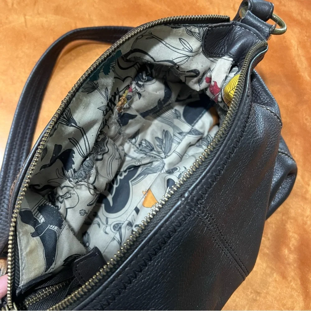 The Sak dark brown Leather Shoulder Bag